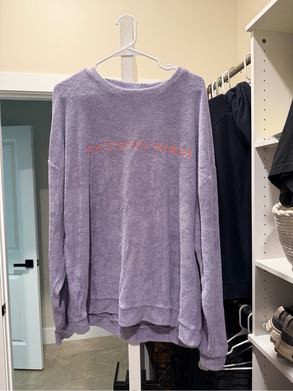 Lavender Plush Southern Marsh Crewneck Sweater Top - Women
